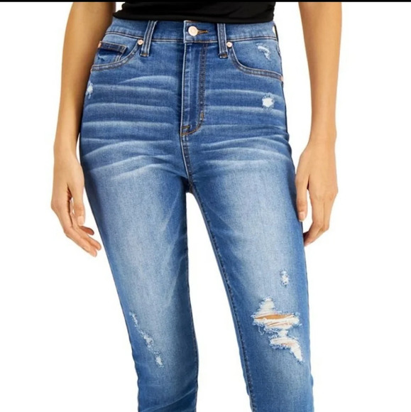 Celebrity Pink The Spice Hi-Rise Distressed Skinny Jeans Size Junior's 5 - Picture 2 of 13